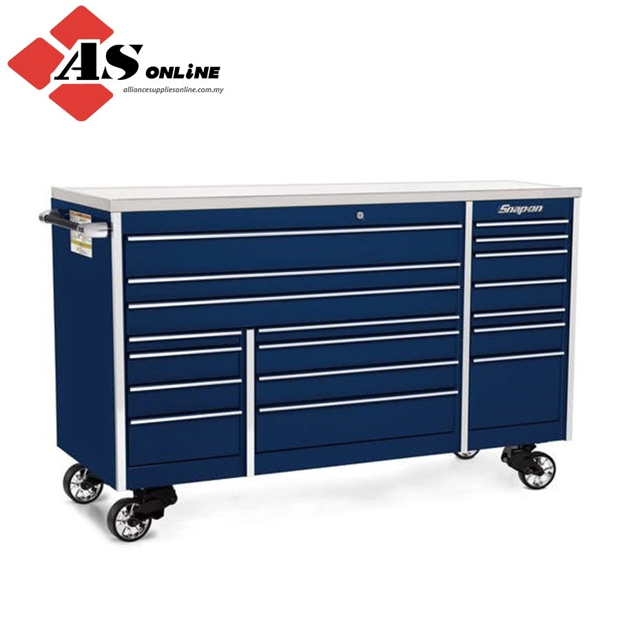 SNAP-ON 72" 18-Drawer Triple-Bank Masters Series Stainless Steel Top Roll Cab (Royal Blue) / Model: KTL1023APCM1