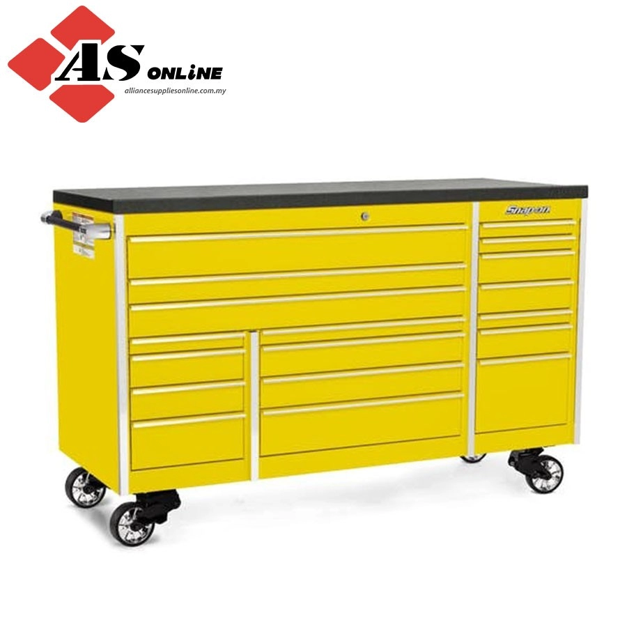 SNAP-ON 72" 18-Drawer Triple-Bank Masters Series Bed Liner Top Roll Cab (Ultra Yellow) / Model: KTL1023APES7
