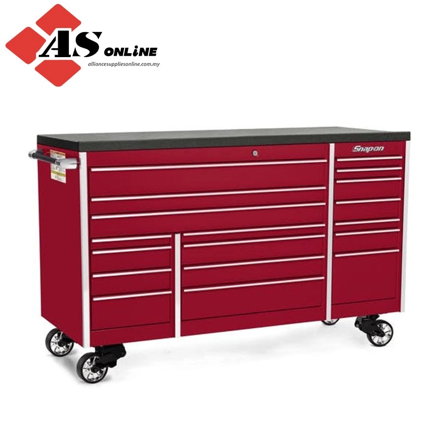 SNAP-ON 72" 18-Drawer Triple-Bank Masters Series Bed Liner Top Roll Cab (Candy Apple Red) / Model: KTL1023APJH7