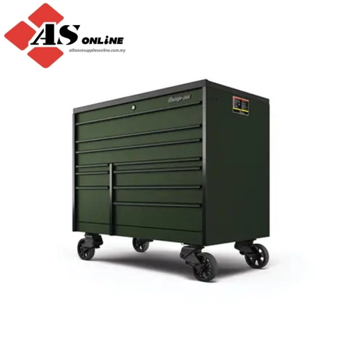 SNAP-ON 54" 10-Drawer Double-Bank Masters Series Bed Liner Top Roll Cab (Combat Green w/ Black Trim) / Model: KTL1022APZR7