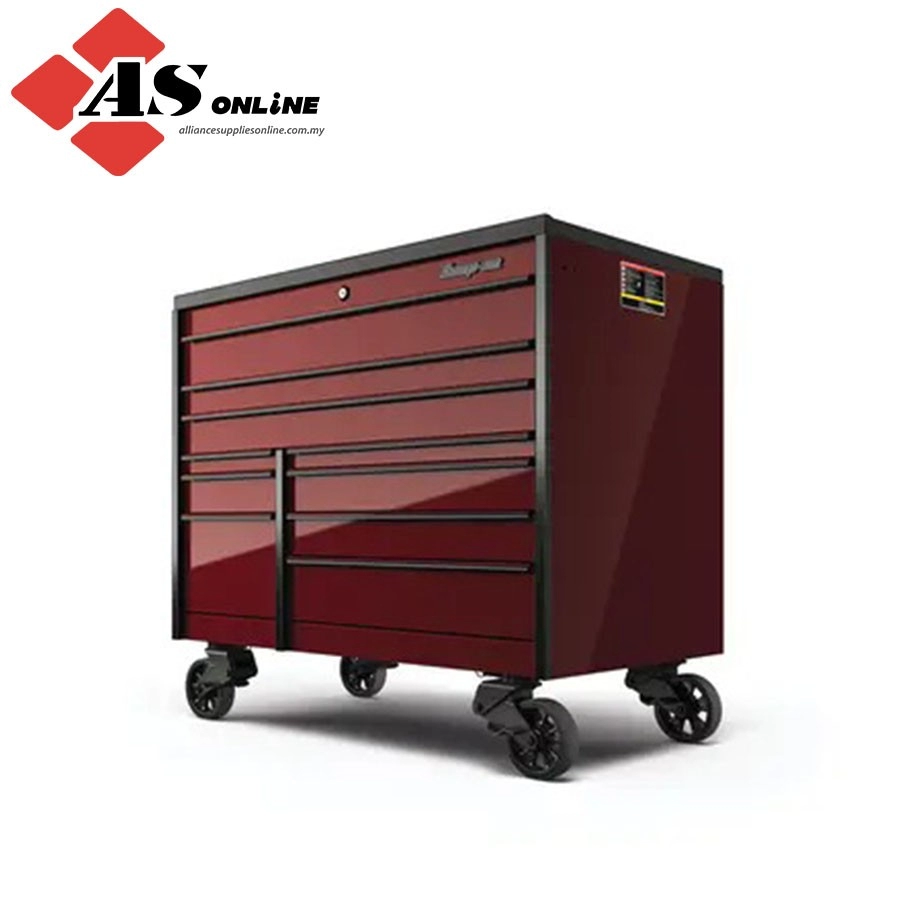 SNAP-ON 54" 10-Drawer Double-Bank Masters Series Roll Cab With Bedliner Top [Cranberry with Black Trim and Blackout Details] / Model: KTL1022ABCR7