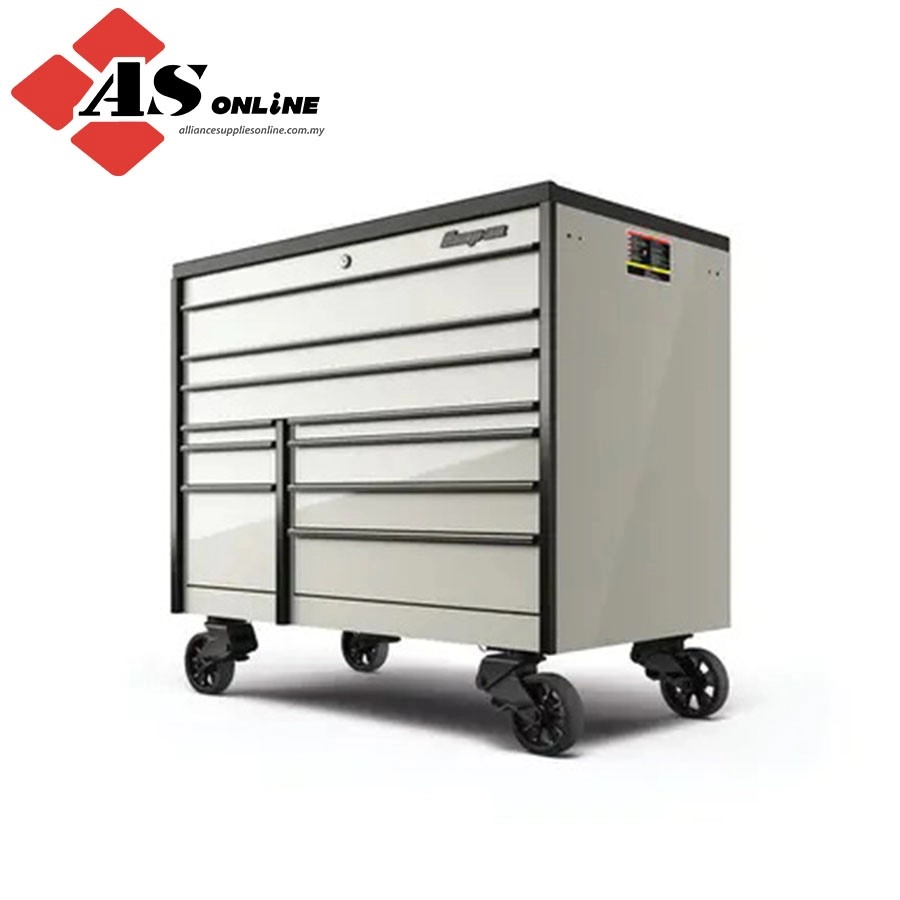 SNAP-ON 54" 10-Drawer Double-Bank Masters Series Bed Liner Top Roll Cab (Arctic Silver with Blackout Trim) / Model: KTL1022ABLE7