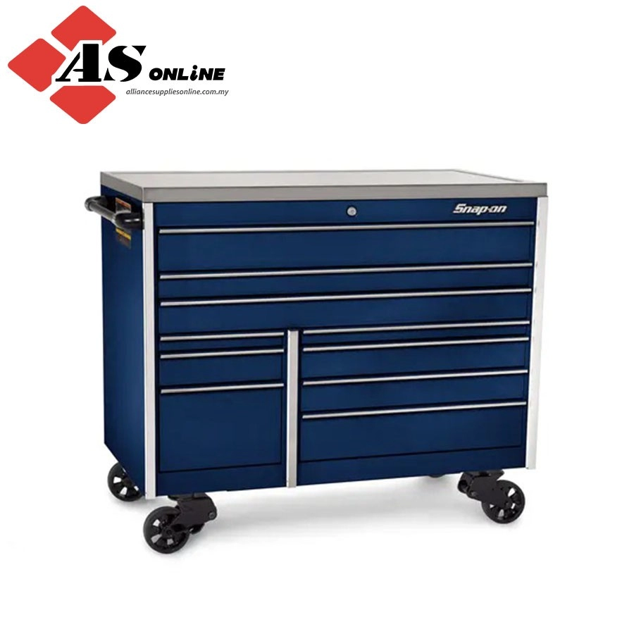 SNAP-ON 54" 10-Drawer Double-Bank Masters Series Stainless Steel Top Roll Cab (Royal Blue) / Model: KTL1022APCM1