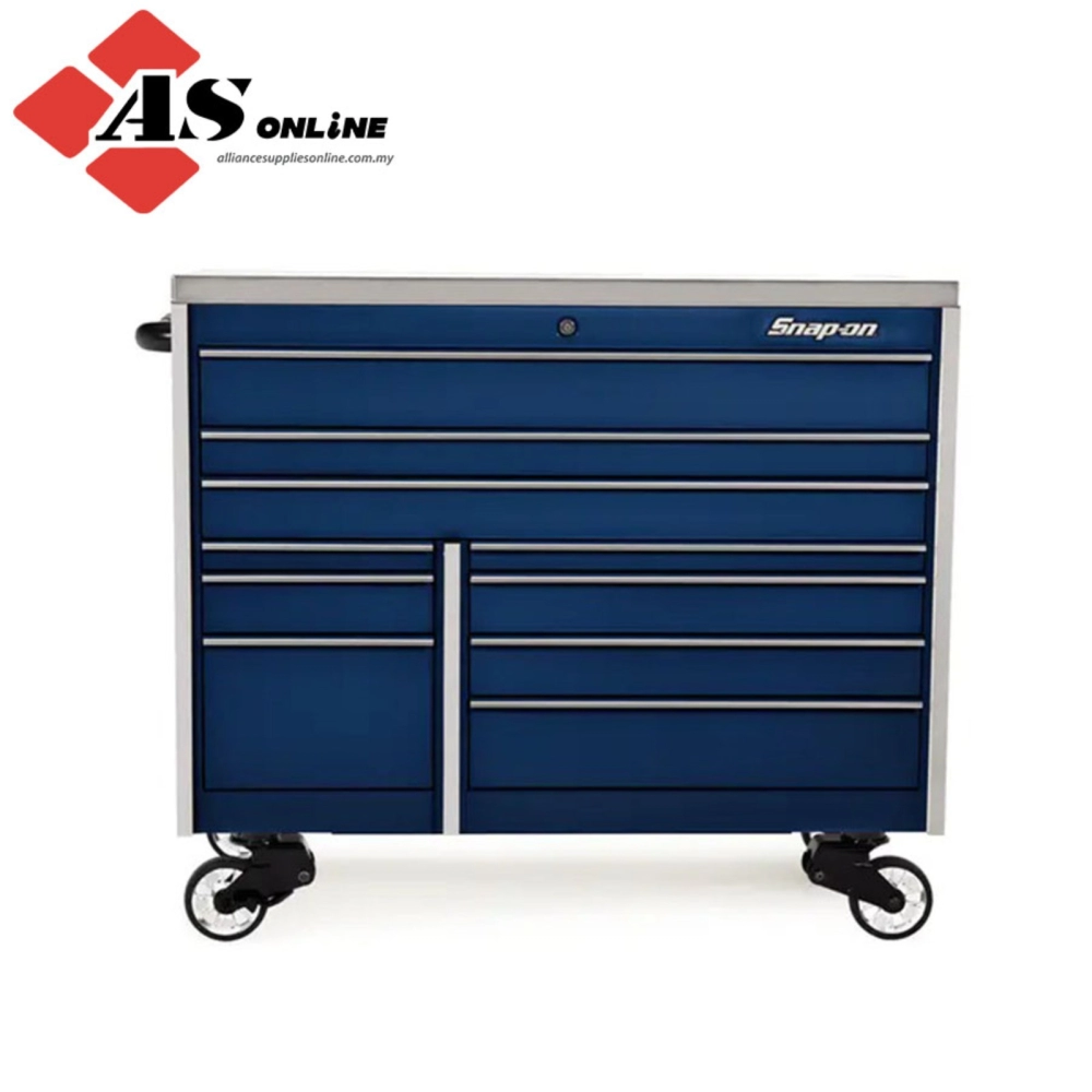 SNAP-ON 54" 10-Drawer Double-Bank Masters Series Stainless Steel Top Roll Cab (Royal Blue) / Model: KTL1022APCM1