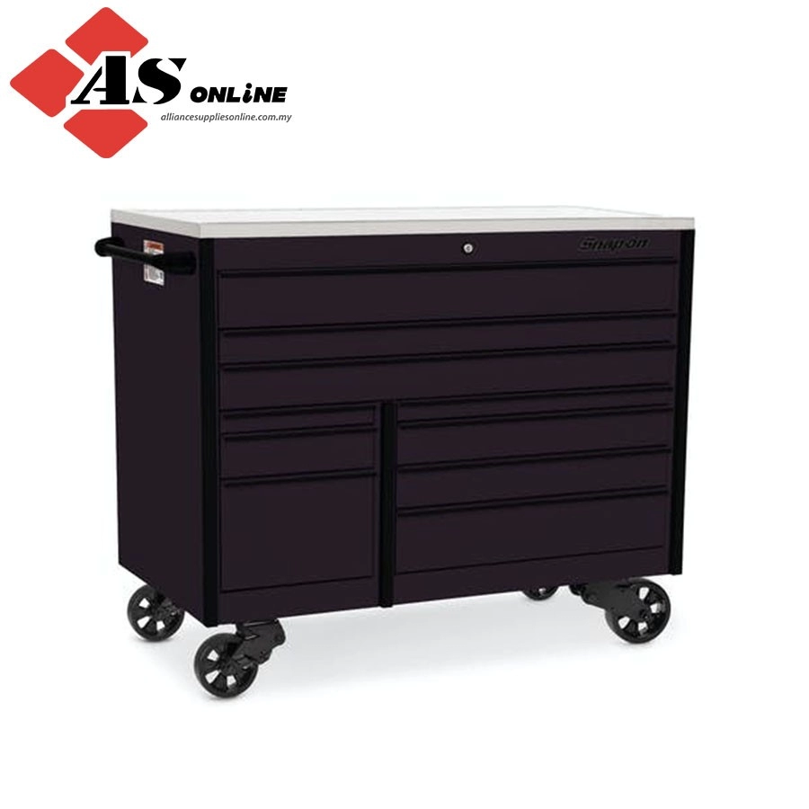 SNAP-ON 54" 10-Drawer Double-Bank Masters Series Stainless Steel Top Roll Cab (Flat Black w/ Black Trim) / Model: KTL1022APOT1