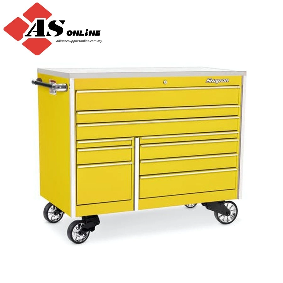 SNAP-ON 54" 10-Drawer Double-Bank Masters Series Stainless Steel Top Roll Cab (Ultra Yellow) / Model: KTL1022APES1
