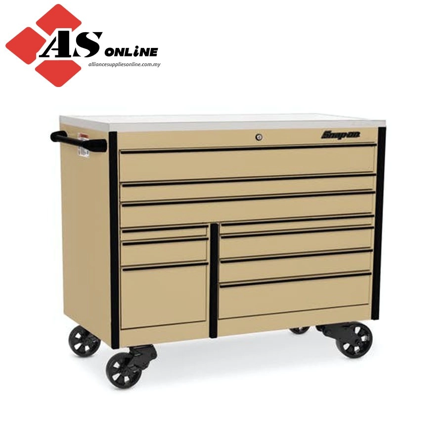 SNAP-ON 54" 10-Drawer Double-Bank Masters Series Stainless Steel Top Roll Cab (Combat Tan w/ Black Trim) / Model: KTL1022APZS1
