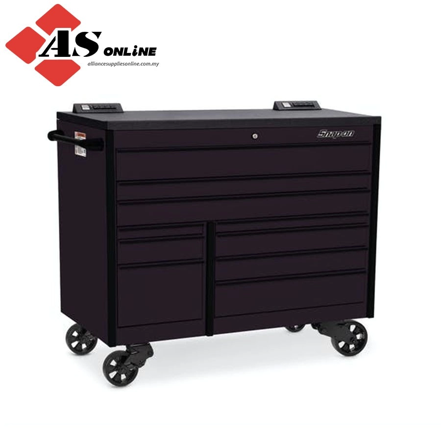 SNAP-ON 54" 10-Drawer Double-Bank Masters Series Bed Liner PowerTop Roll Cab (Flat Black w/ Black Trim) / Model: KTL1022APOT3