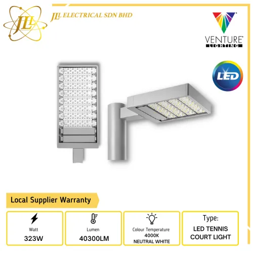 VENTURE LED TENNIS COURT LIGHT FLB320-T-T4S-40K-BK-00 323W 40300LM IP65 4000K NEUTRAL WHITE