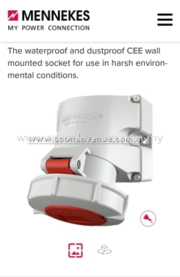 Mennekes 9172 Wall mounted socket with TwinCONTACT.  