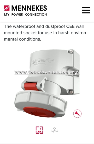 Mennekes 9172 Wall mounted socket with TwinCONTACT.   Mennekes Germany CEE Connector Kuala Lumpur (KL), Malaysia, Selangor, Pudu Supplier, Supply, Supplies, Manufacturer | Sound Avenue Sdn Bhd