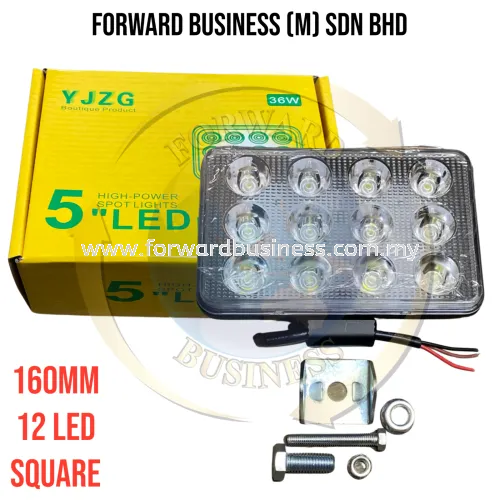 36W CAR SPORT LIGHT 12 LED DC12V-80V 6 1/2 " 160MM X 120MM X 50MM CLEAR SQUARE HEAVY DUTY