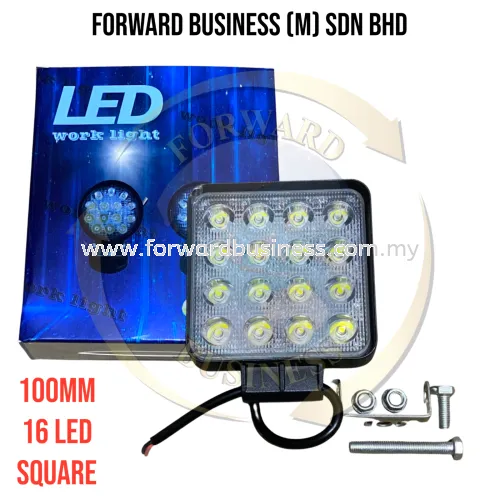 48W CAR SPORT LIGHT 16 LED DC12V-80V 4" 105MM X 123MM X 50MM CLEAR SQUARE HEAVY DUTY