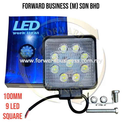 27W CAR SPORT LIGHT 9 LED DC12V-80V 4" 105MM X 123MM X 50MM CLEAR SQUARE HEAVY DUTY