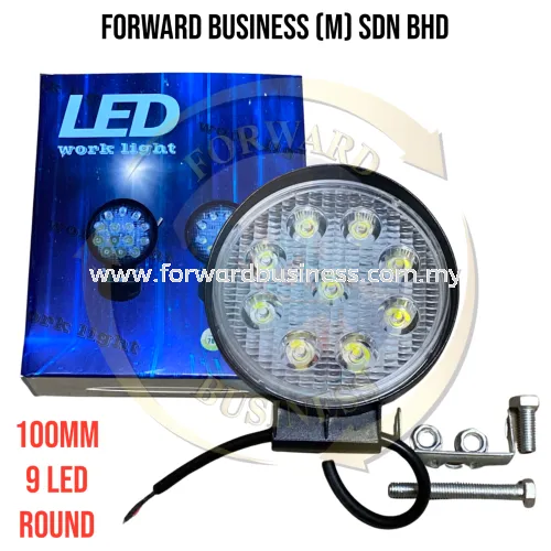 27W CAR SPORT LIGHT 9 LED DC12V-80V 4" 105MM X 123MM X 50MM CLEAR ROUND HEAVY DUTY