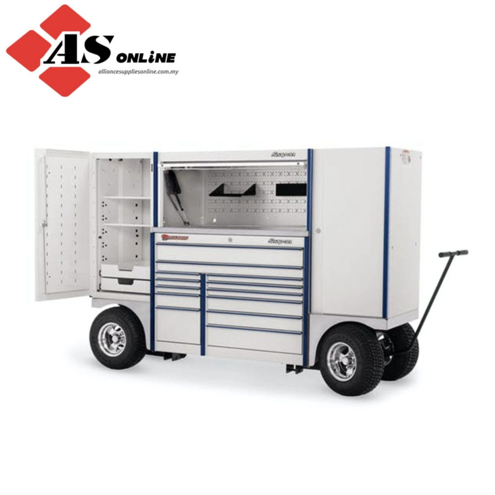 SNAP-ON Double-Bank Tool Utility Vehicle with Workstation Riser (White w/ Sky Blue Trim) / Model: KRP1022CPMP1