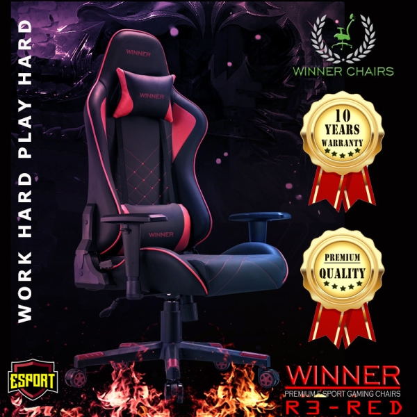 Winner R3-Red Ergonomic Gaming Chair Selangor, Kuala Lumpur (KL), Malaysia Ergo Chair, Office Furniture, Executive Office Chairs | WINNER OFFICE NETWORK SDN BHD