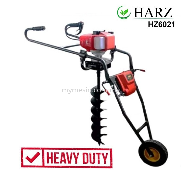 HARZ Earth Auger Machine With Auger Trolley Wheel - HZ6021 (HEAVY DUTY)