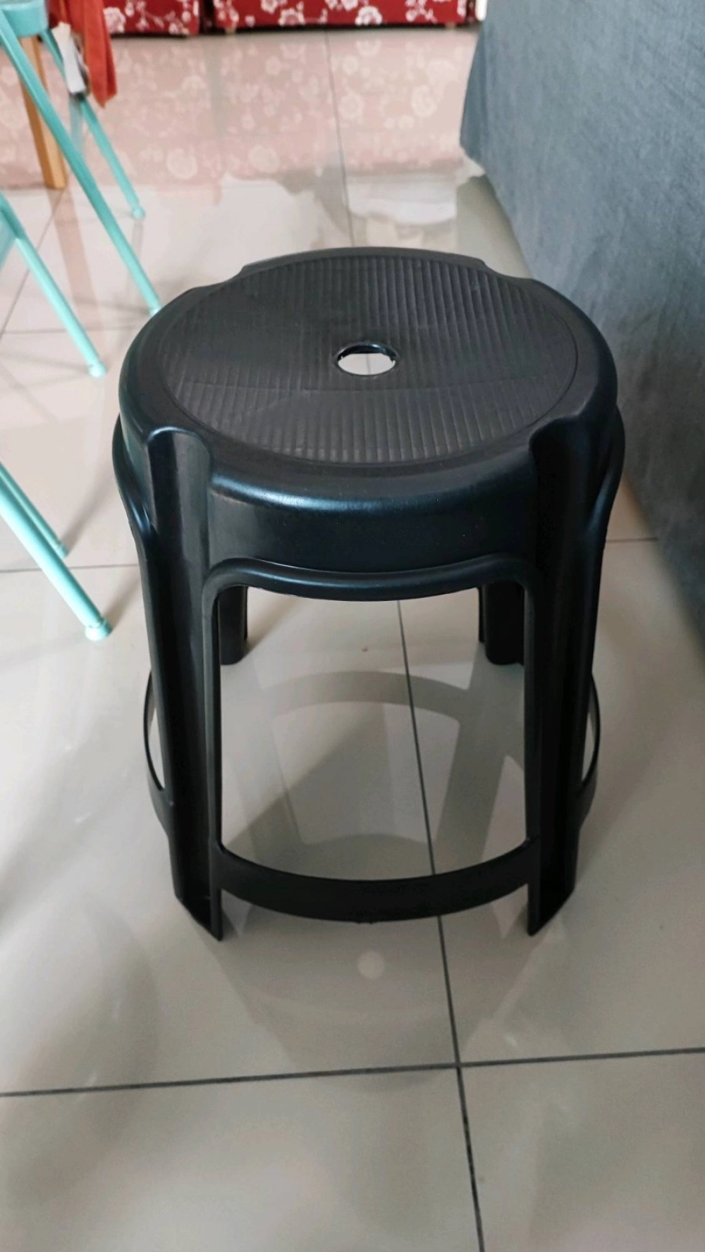 No 1 Perabot Asrama Round Plastic Stool Red Stackable Oval Shaped Dinning Outdoor Plastic Stool Kerusi Bangku Plastik Kenduri