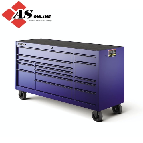 73 15-Drawer Triple-Bank Classic Series Three Extra Wide Drawer Roll Cab  with Power Drawer and SpeeDrawer (Midnight Blue), KCP1423PDG