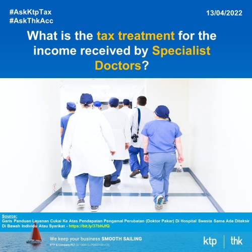 What is the tax treatment for the income received by medical practitioners (Specialist Doctors)?