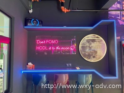 Don't FOMO HODL it to the moon Neon Light Signboard