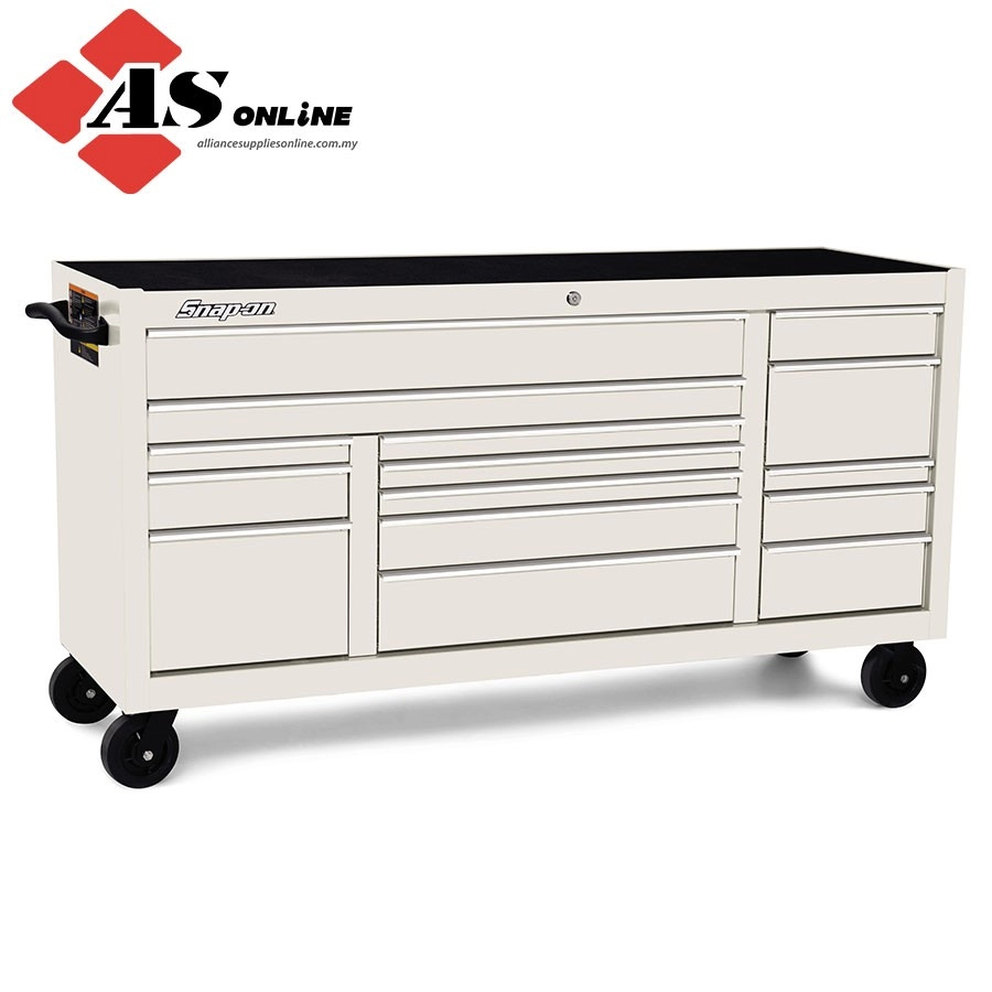 SNAP-ON 73" 15-Drawer Triple-Bank Classic Series Roll Cab with Power Drawer (White) / Model: KCP2423PU