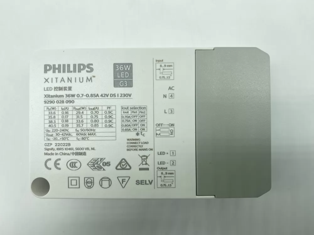 PHILIPS XITANIUM 36W 0.7-0.85A 42V I 230V LED ELECTRONIC BALLAST/DRIVER 9290028090
