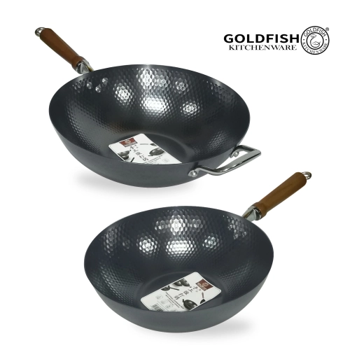 Traditional Handmade Wok With Wooden Handle P322WH / P322WH-E / P342WH 