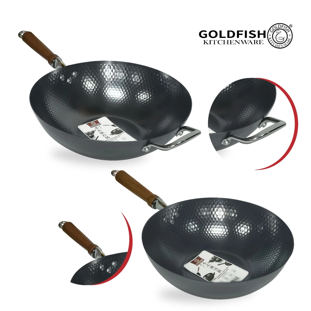 Traditional Handmade Wok With Wooden Handle P322WH / P322WH-E / P342WH 