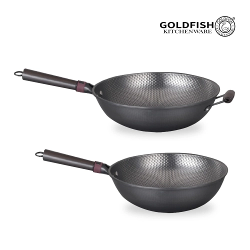 Traditional Handmade Wok With Wooden Handle P324WH / P344WH / P324WH-E 