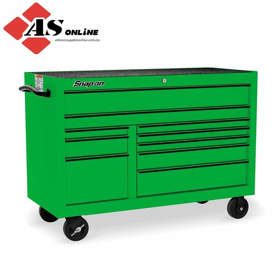 SNAP-ON 55" 10-Drawer Double-Bank Classic Series Roll Cab (Extreme Green with Black Trim and Blackout Details) / Model: KRA2422BKG