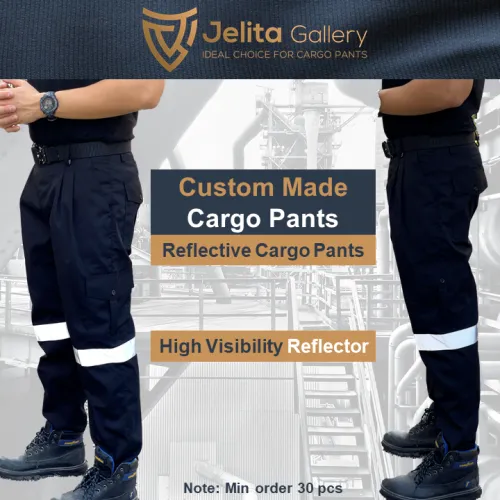 Reflector Industrial Safety Cargo Pants Black 10858#