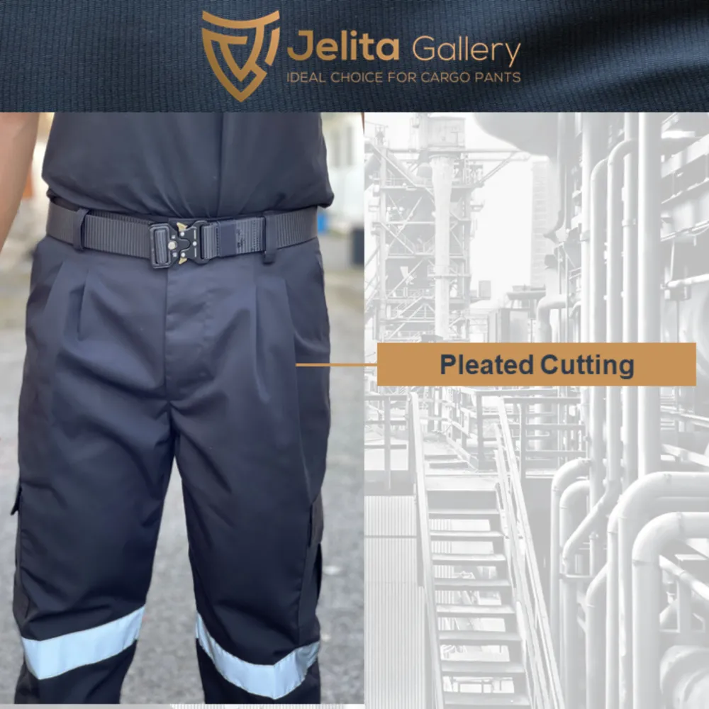 Reflector Industrial Safety Cargo Pants Black 10858#