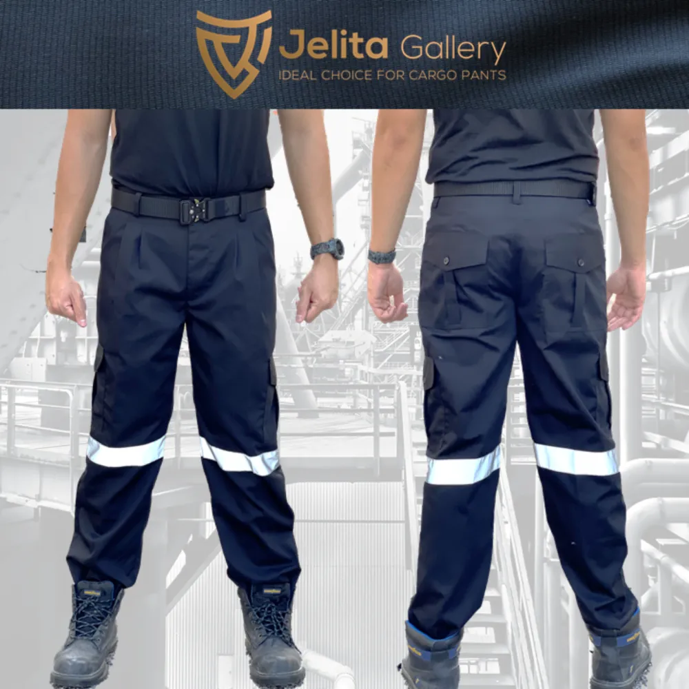 Reflector Industrial Safety Cargo Pants Black 10858#