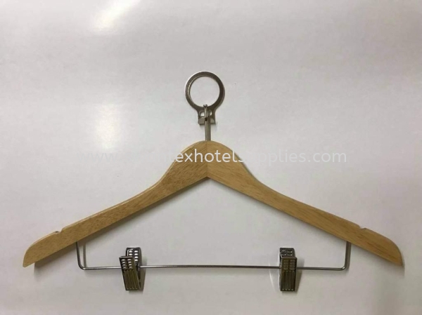 Wooden Anti Thef Hanger with Clip Anti Thef Hanger Johor Bahru (JB), Malaysia Supplier, Suppliers, Supply, Supplies | Swantex Hotel Supplies