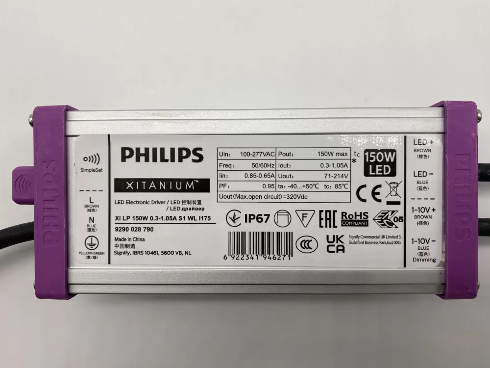 PHILIPS XITANIUM XI LP LED ELECTRONIC BALLAST/DRIVER DIMMABLE 150W 1-10V  0.3-1.05A S1 WL I175 929002879080 PHILIPS LIGHTING PHILIPS UVC/ MEDICAL  Kuala Lumpur (KL), Selangor, Malaysia Supplier, Supply, Supplies,  Distributor | JLL Electrical