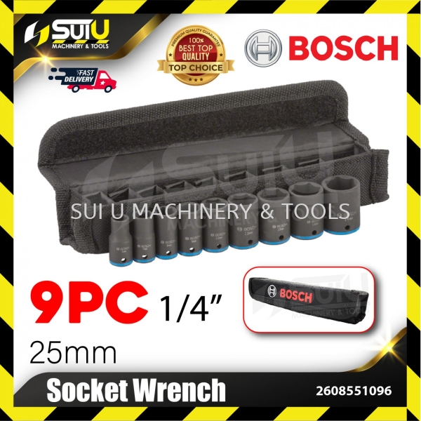 BOSCH 2608551096 9PCS 1/4" / 25MM Socket Wrench Set Socket / Ratchet / Drive Tool Hand Tool Kuala Lumpur (KL), Malaysia, Selangor, Setapak Supplier, Suppliers, Supply, Supplies | Sui U Machinery & Tools (M) Sdn Bhd