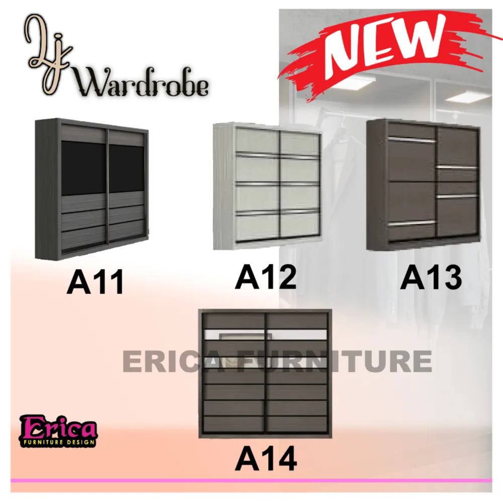 LJ Wardrobe with Anti Jump Sliding Door/ 6FTx8FT/ 8FTx8FT (FULL INSTALLATION)