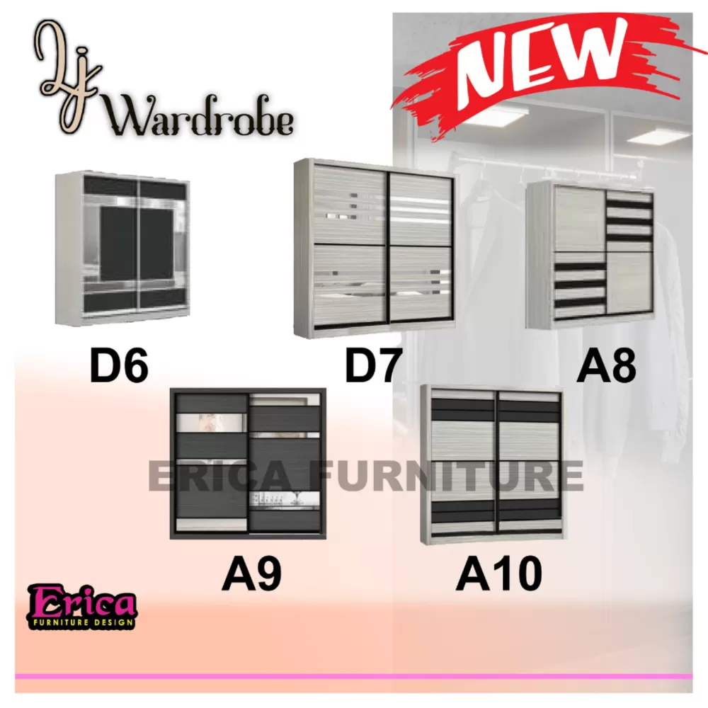 LJ Wardrobe with Anti Jump Sliding Door/ 6FTx8FT/ 8FTx8FT (FULL INSTALLATION)