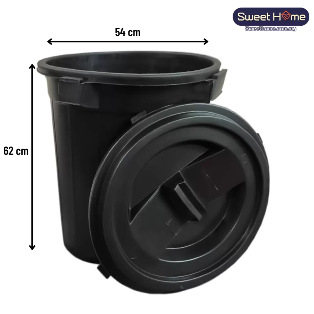 Cheap Round Plastic Trash Can Dustbin Tong Sampah Plastik Bulat Hitam Murah 