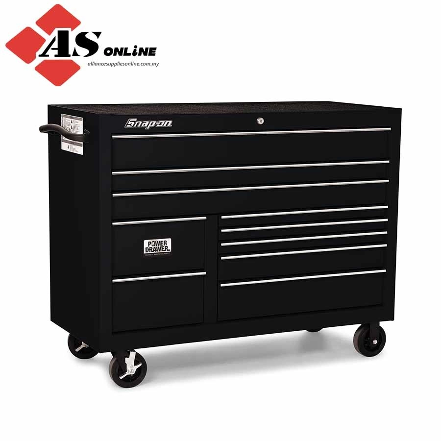 SNAP-ON 55" 10-Drawer Double-Bank Classic Series Three Extra Wide Drawer Roll Cab with Power Drawer and SpeeDrawer (Gloss Black) / Model: KCP1422PC