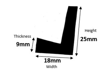 L D1279 - 9 X 18 X 25 L Shape Seals Malaysia, Selangor, Kuala Lumpur (KL), Klang Supplier, Suppliers, Supply, Supplies | Ambassador Industrial (M) Sdn Bhd
