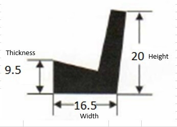 L D1061-30.5M - L SEAL 9.5MM X 16MM X 20MM L Shape Seals Malaysia, Selangor, Kuala Lumpur (KL), Klang Supplier, Suppliers, Supply, Supplies | Ambassador Industrial (M) Sdn Bhd