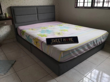 Bandar Tasek Mutiara Simpang ampat delivery Penang King Queen Bedframe Brown pocket spring Mattress furniture shop nearby