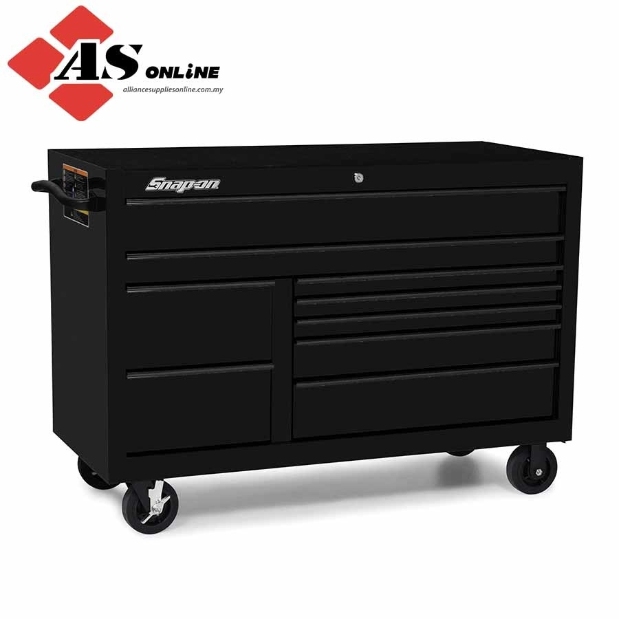 SNAP-ON 55" Nine-Drawer Double-Bank Classic Series Roll Cab with Power Drawer (Gloss Black with Black Trim and Blackout Details) / Model: KCP2422BFI