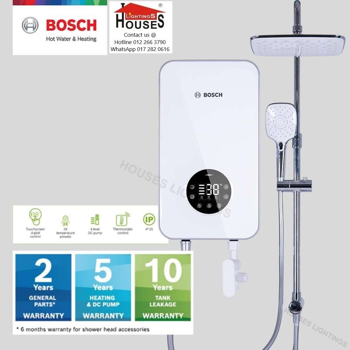 Bosch Tronic 8000S – Electric Instantaneous Water Heater with DC pump and  rain shower BOSCH Water Heater