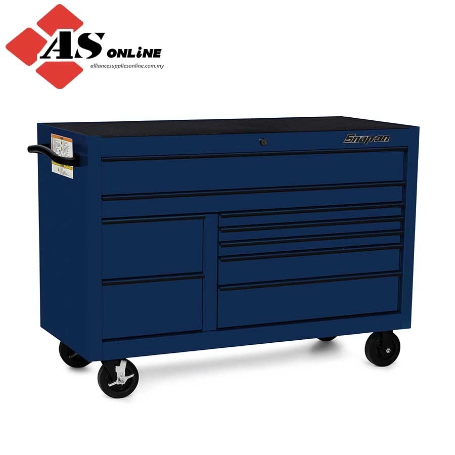 SNAP-ON 55" Nine-Drawer Double-Bank Classic Series Roll Cab with Power Drawer (Royal Blue with Black Trim and Blackout Details) / Model: 
