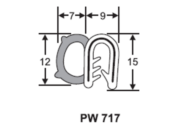 PW 717 - 15X9 EPDM PINCHWELD SIDE BULB (50M) Pinchweld Door Seal Malaysia, Selangor, Kuala Lumpur (KL), Klang Supplier, Suppliers, Supply, Supplies | Ambassador Industrial (M) Sdn Bhd