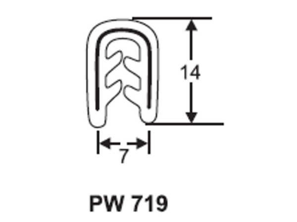 PW 719 - 14X7 PVC PINCHWELD EDGE TRIM (50M) Pinchweld Door Seal Malaysia, Selangor, Kuala Lumpur (KL), Klang Supplier, Suppliers, Supply, Supplies | Ambassador Industrial (M) Sdn Bhd